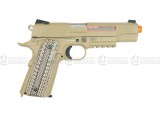 Colt 1911 w/Rail, CO2 Full Metal Blowback Pistol - Tan