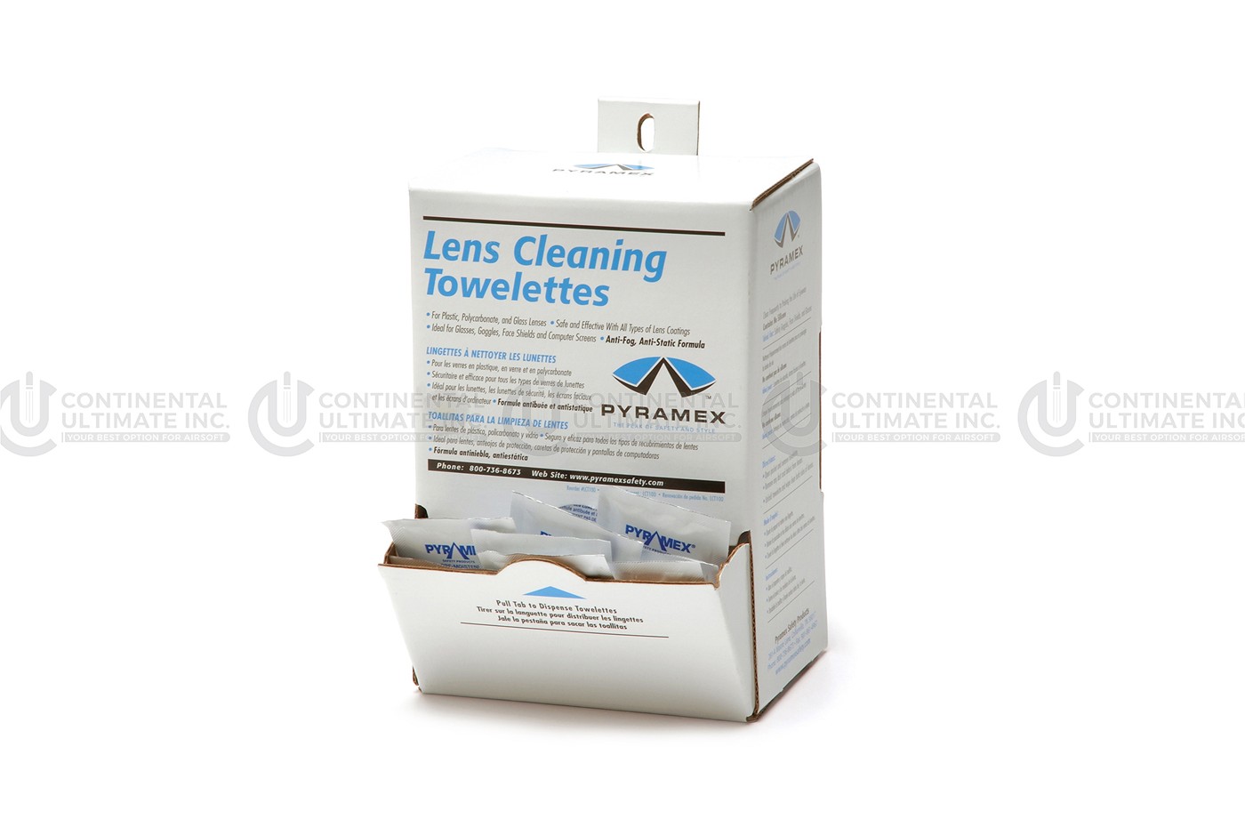 100 Individually packaged Lens Cleaning Towelettes in a box