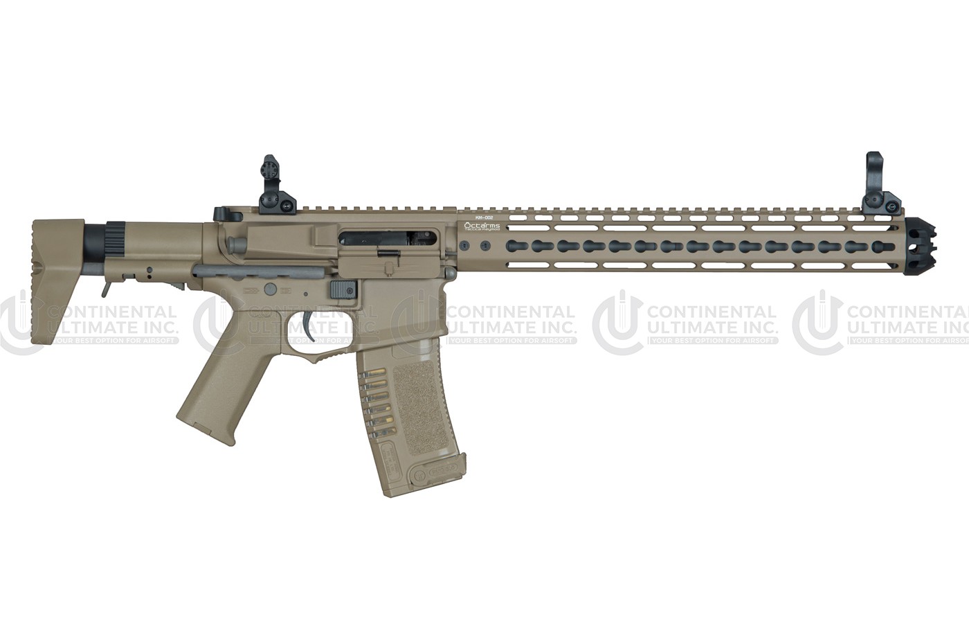 M4 AM-016 13.5" M4 Airsoft AEG with Octa²rms 13.5" Keymod Handguard – DE