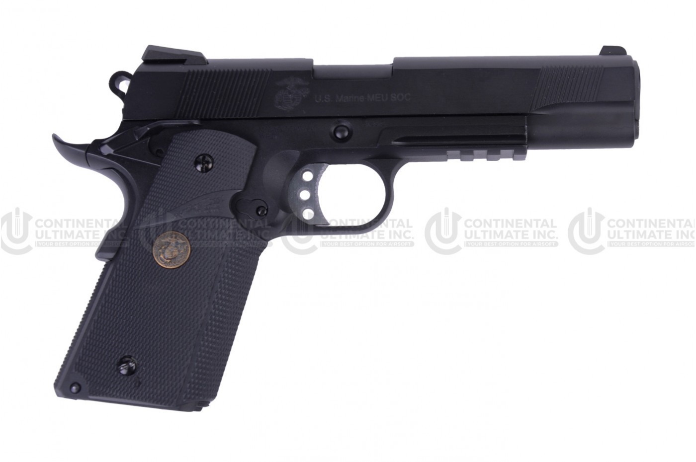 MEU BLACK W/RAIL AND EXTENDED BARREL & SILENCER